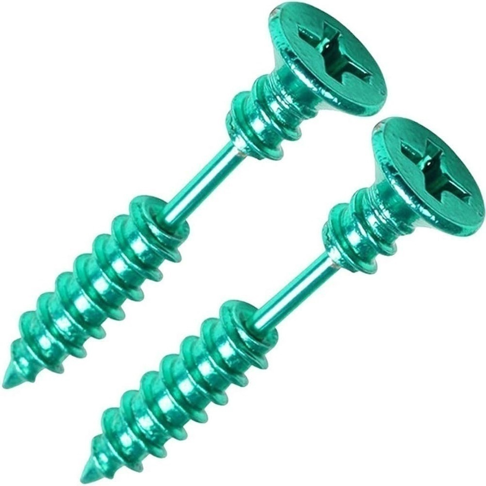 NWT Stainless Steel Green Metallic Screw Earring Jacket Style Studs | Phillips